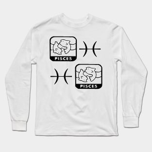 Pisces Birth Sign - Black Long Sleeve T-Shirt